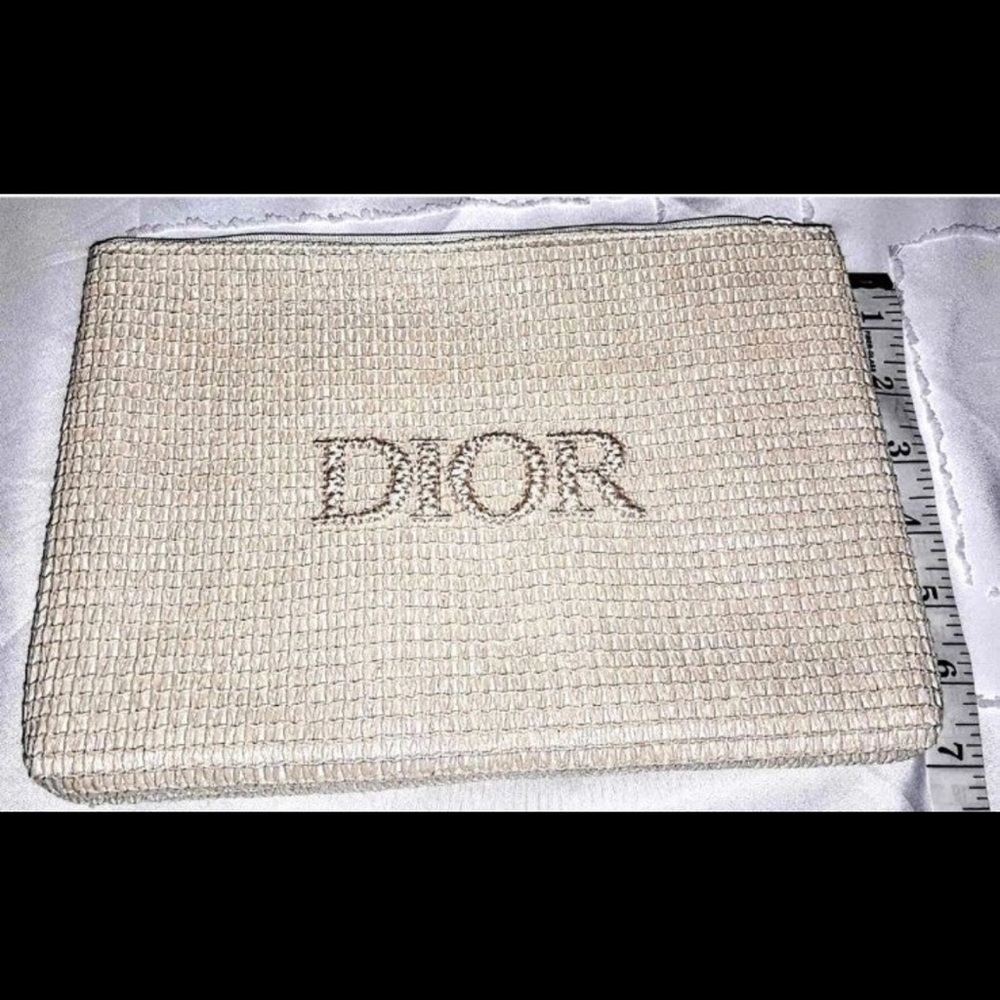 Dior Woven Beige Cosmetic Bag